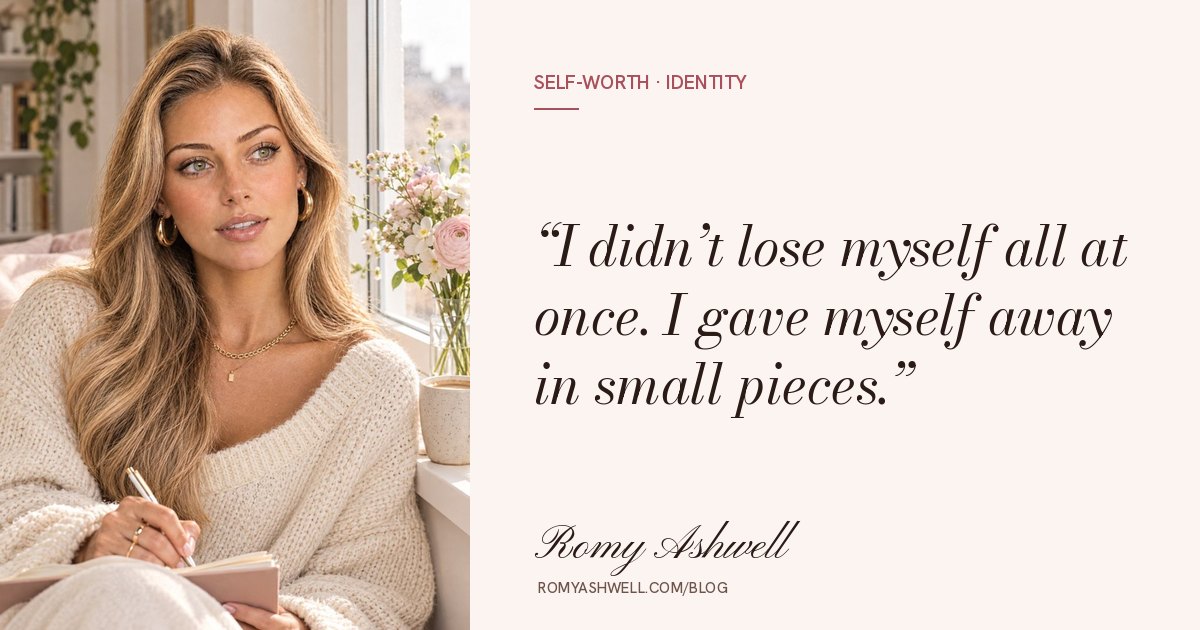 I didn’t lose myself all at once. I gave myself away in small pieces.